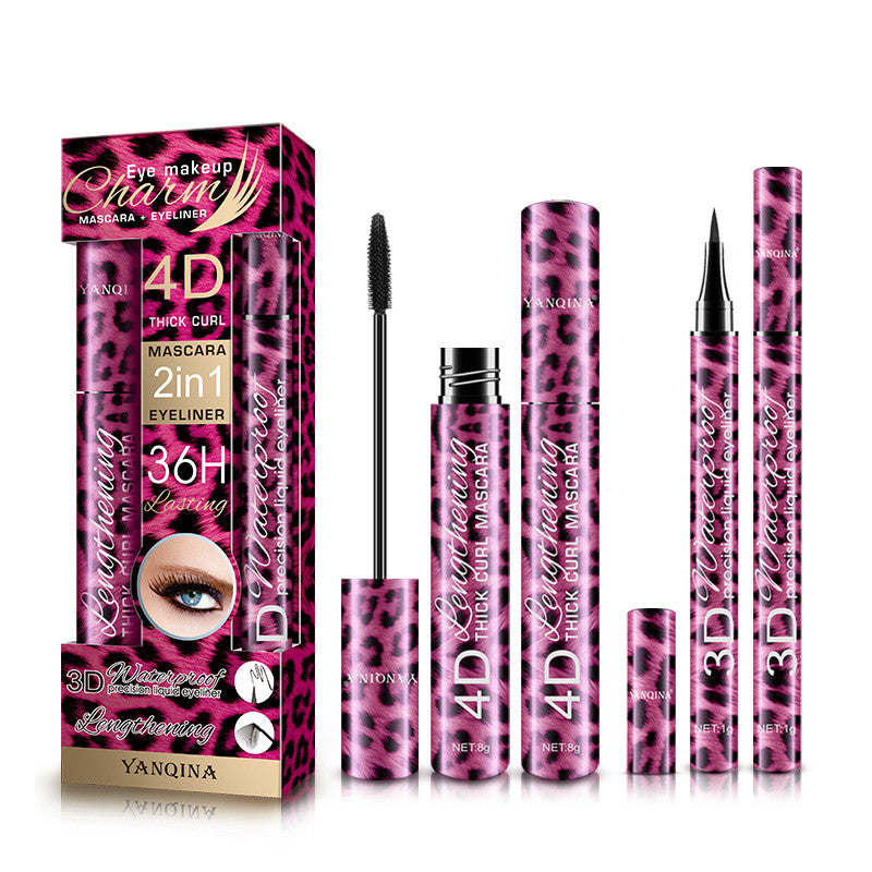 YANQINA Red Leopard Eye Makeup Set - 4D Mascara and 3D Precision Eyeliner | Cellence Beauty