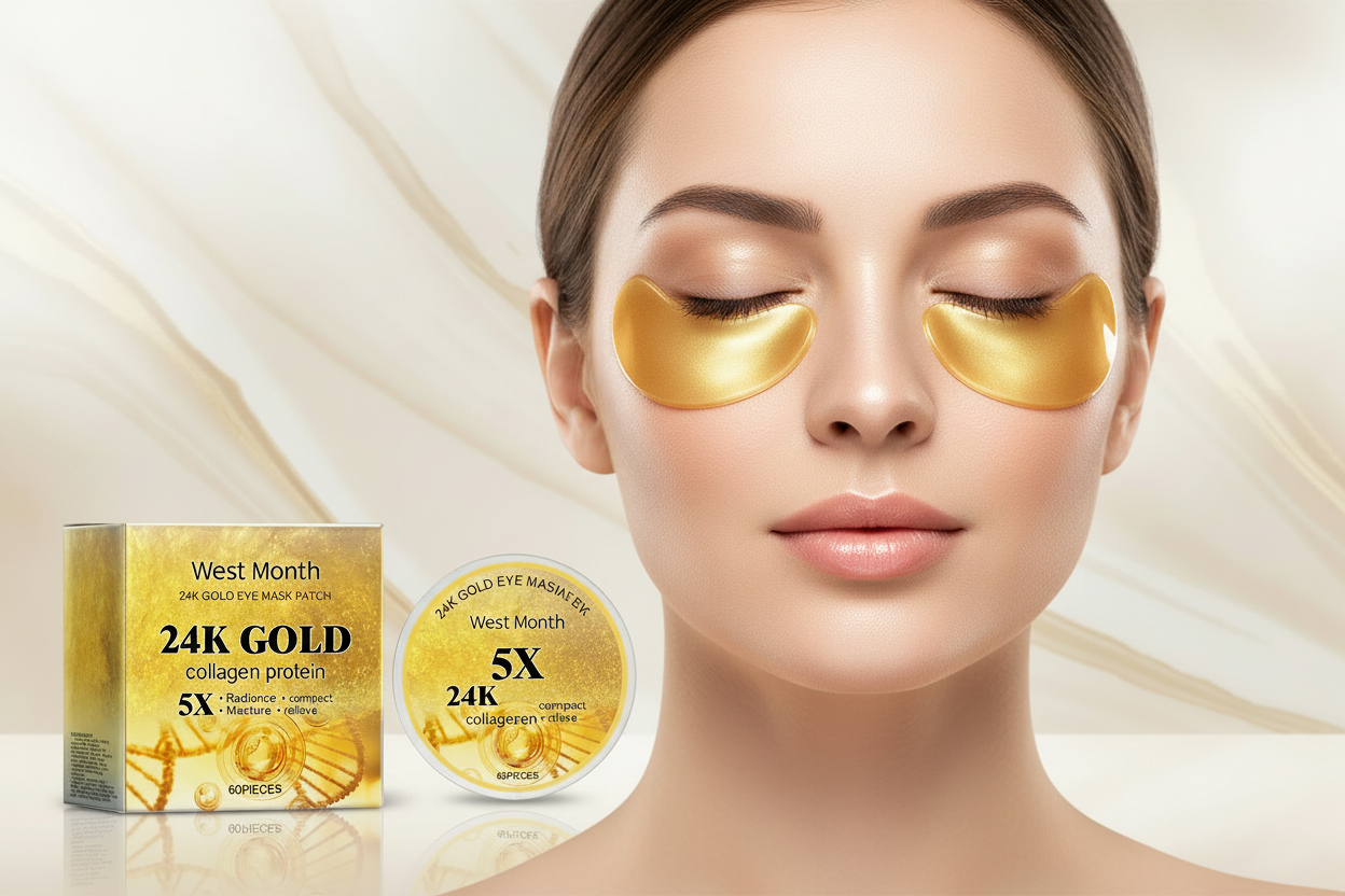 24K Gold Eye Mask — Model cu Produs Exact