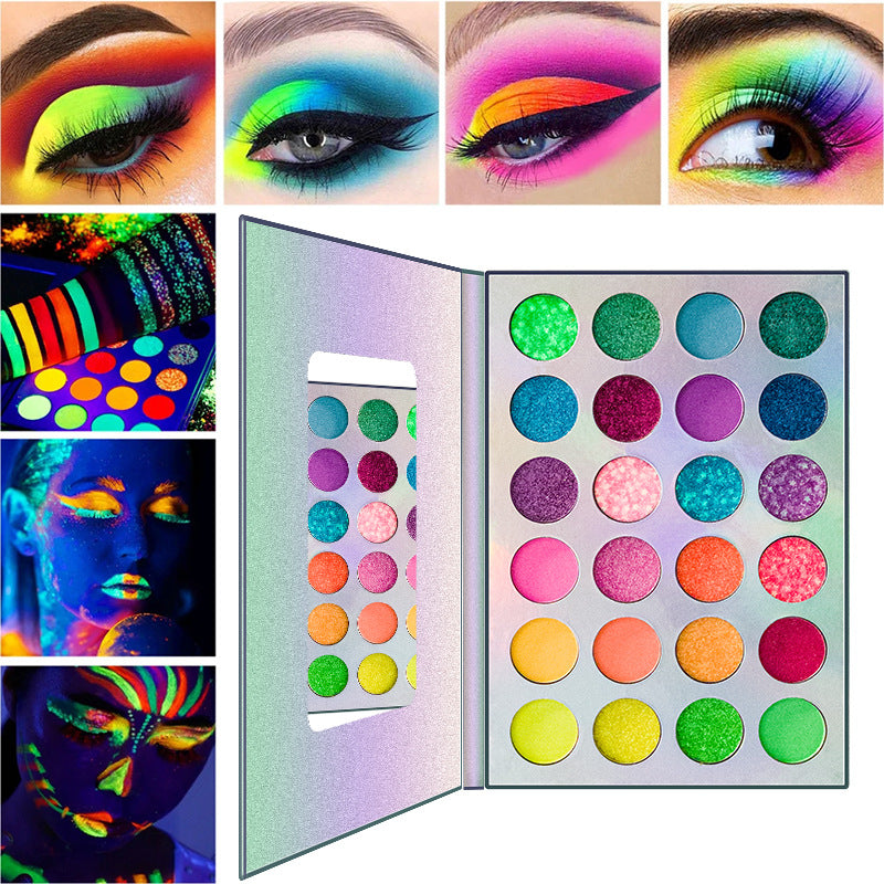 Céllence UV Glow Eyeshadow Palette — 24 Luminous Shades