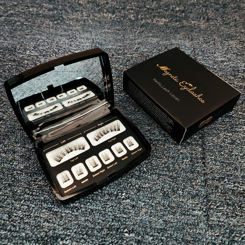Magnetic Eyelashes  No Glue Cluster Lashes with Applicator & Mirror Case