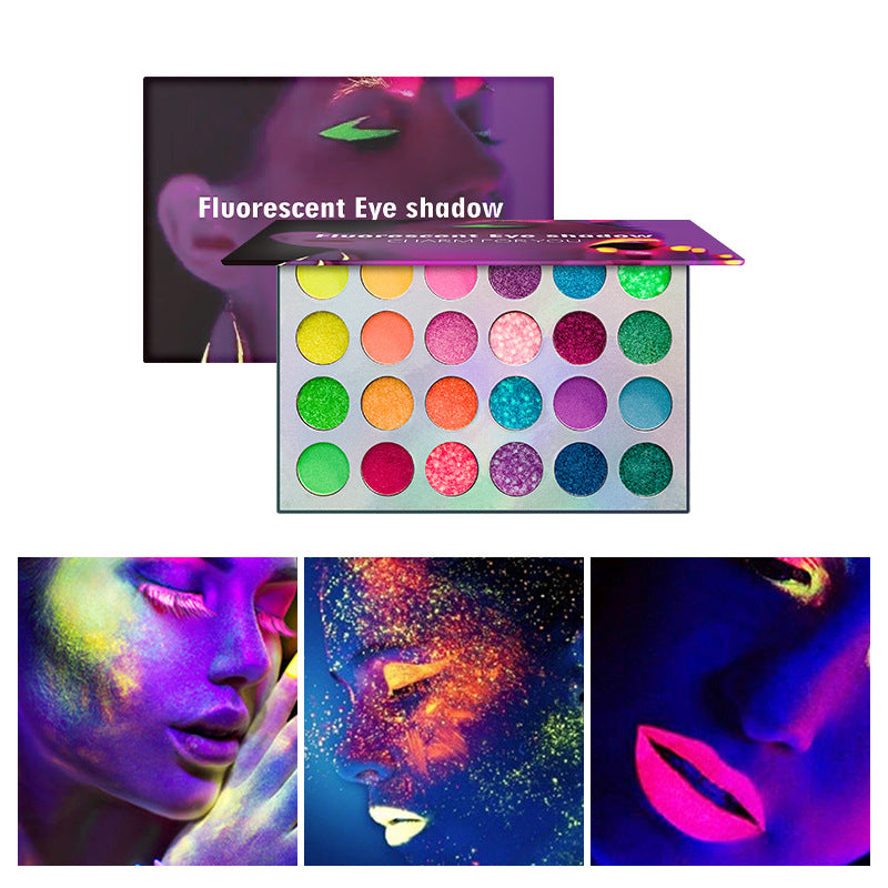Céllence UV Glow Eyeshadow Palette — 24 Luminous Shades