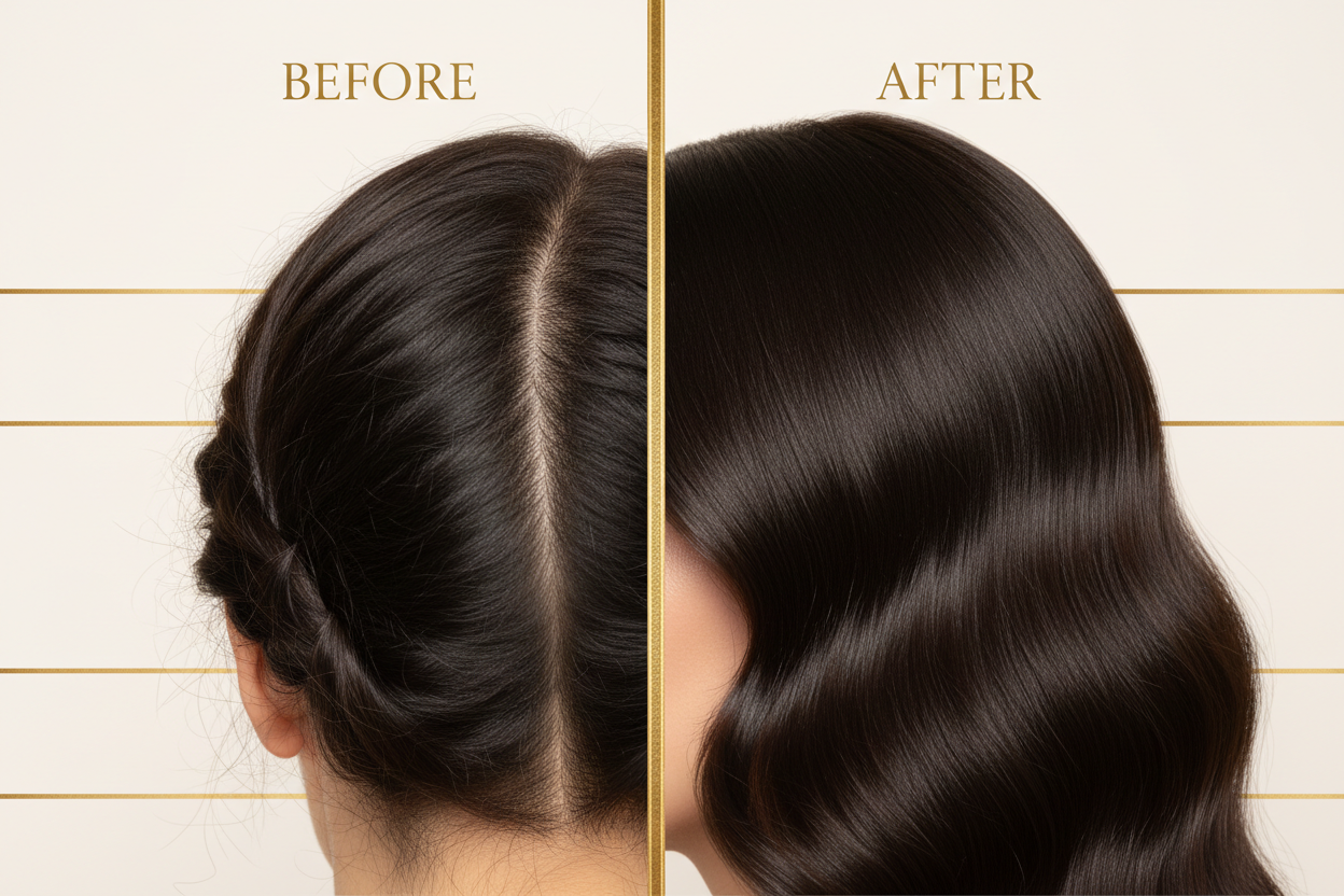 Before and After - Brunette Hair