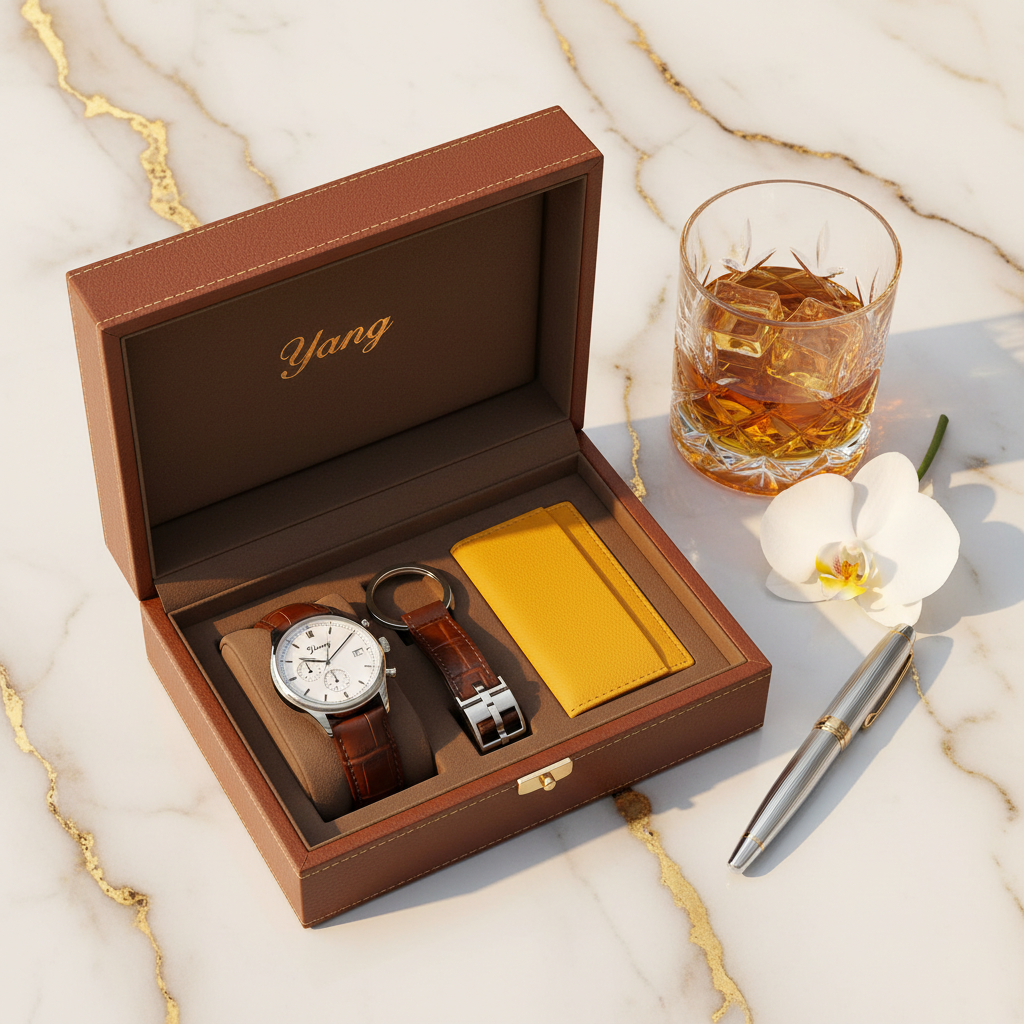 Brown Gift Set Marble Whiskey