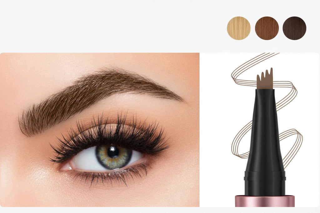 Céllence 4-Fork Waterproof Liquid Eyebrow Pencil Natural Hair-Stroke Brows