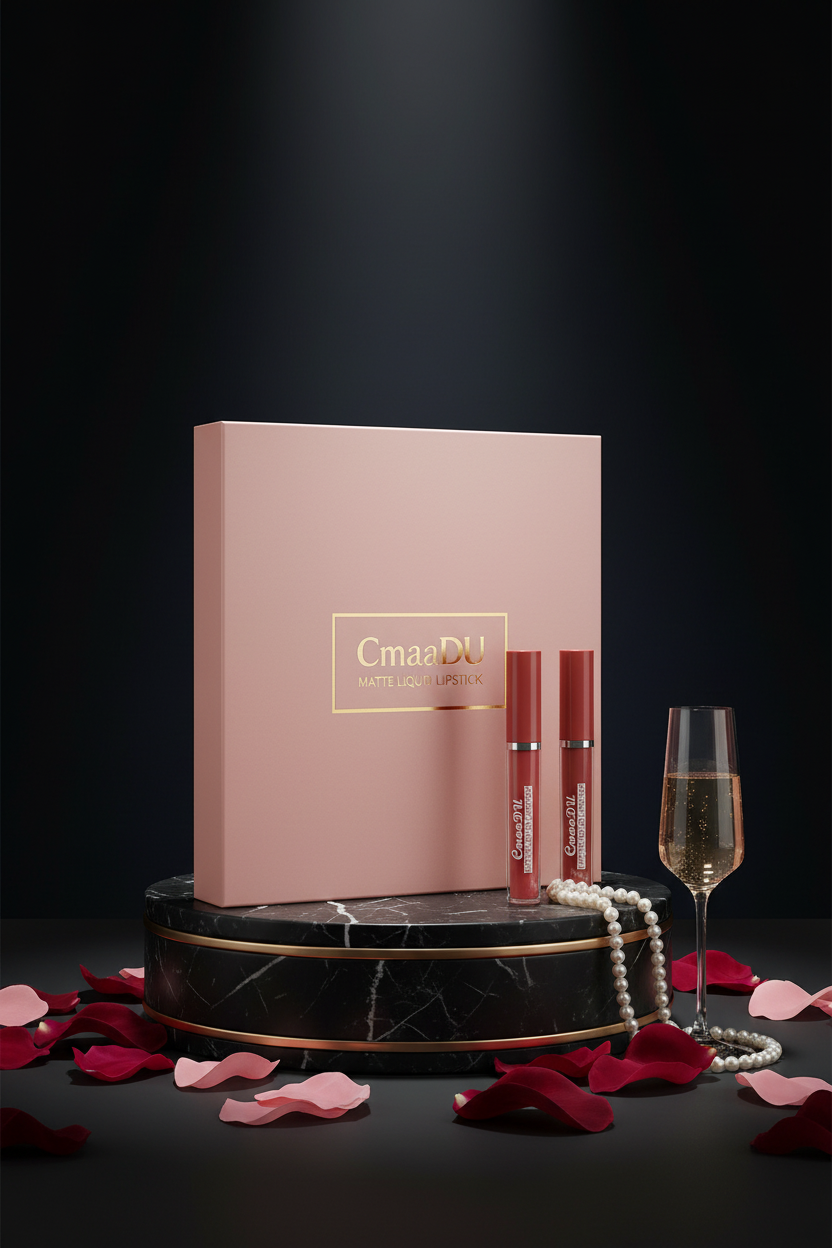 Dramatic luxury — set lipstick pe fundal întunecat