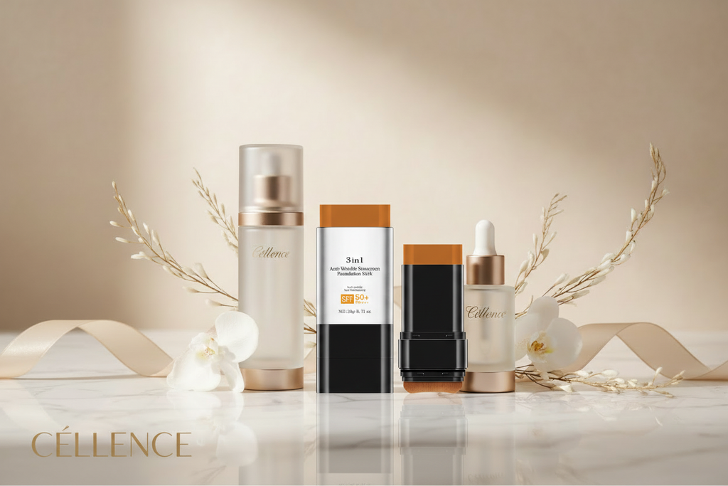 Céllence 3-in-1 Anti-Wrinkle Foundation Stick – SPF 50+  Sunscreen, Coverage & Moisture