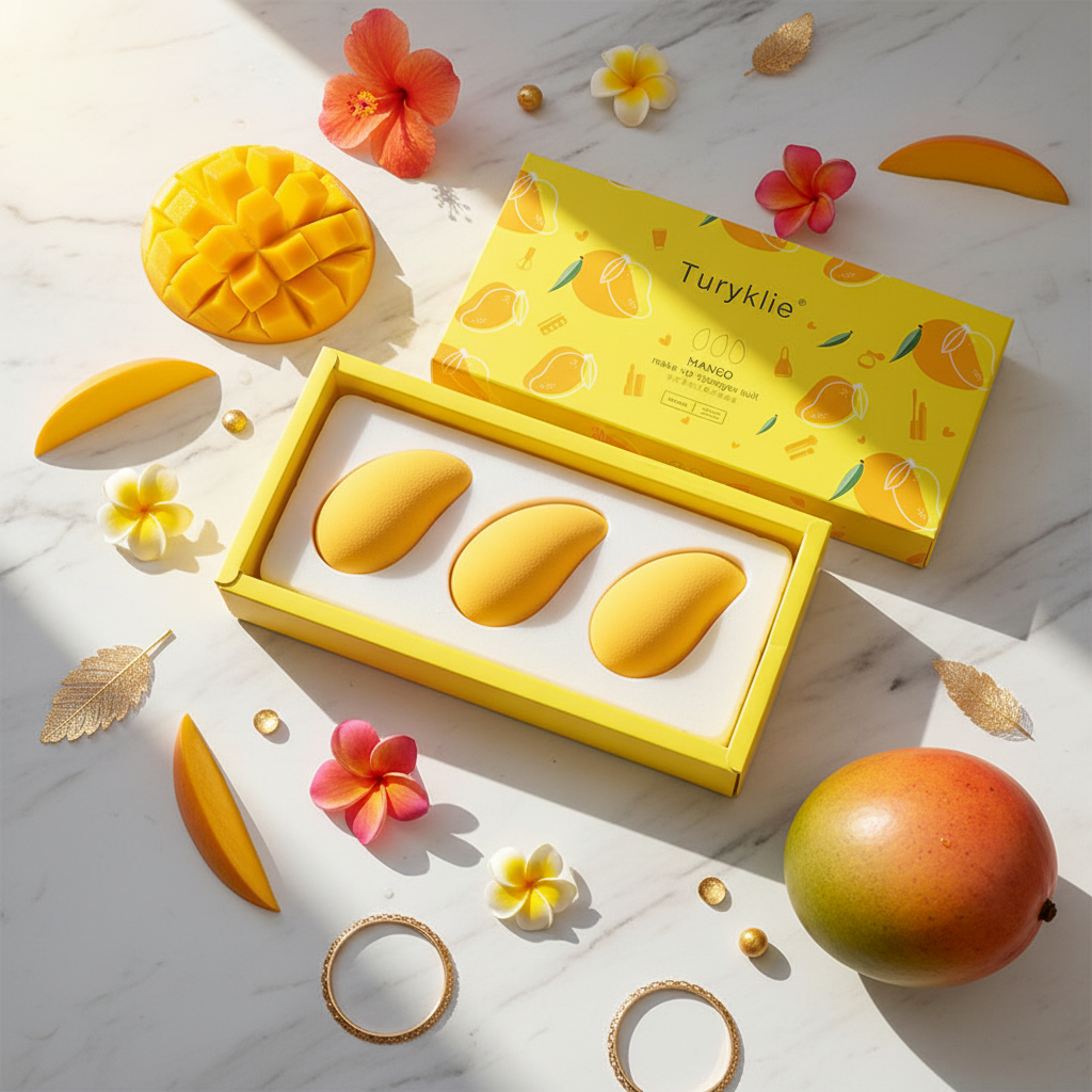 Turyklie Mango Beauty Egg Set – Makeup Sponge Blender Set