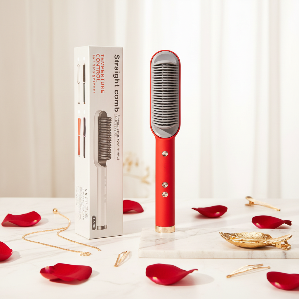 Céllence 2-in-1 Hair Straightener & Curling Tong  Negative Ion Electric Brush