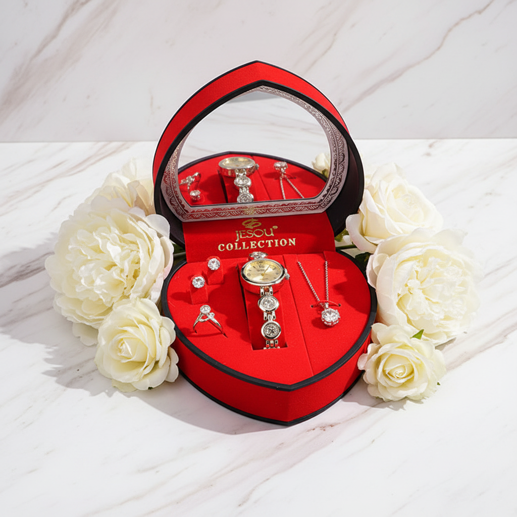 Jesoli Silver Set Marble Roses
