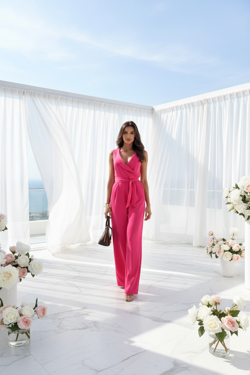 Jumpsuit Pink Open Luxury