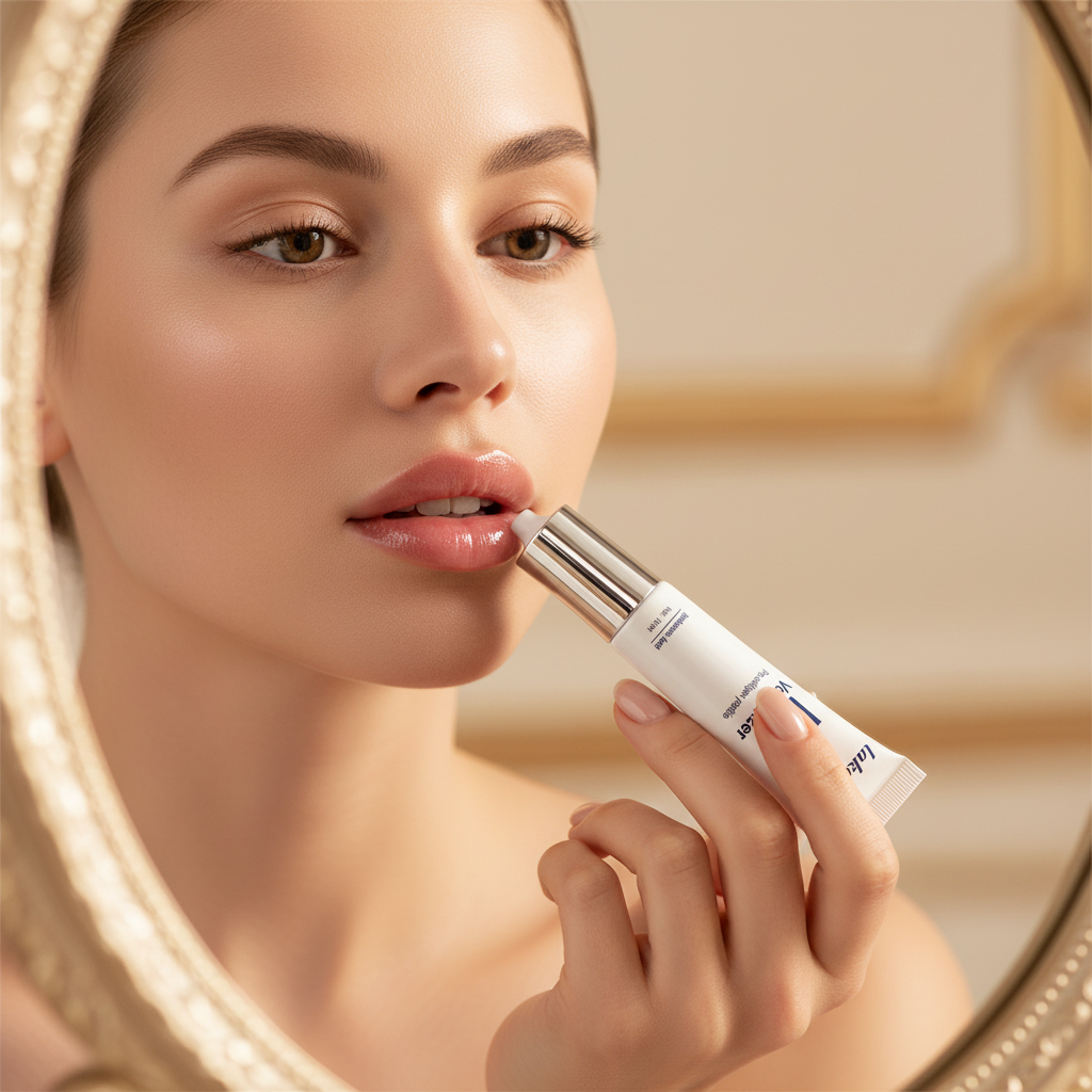 Lip Plumper - Model aplicând produsul