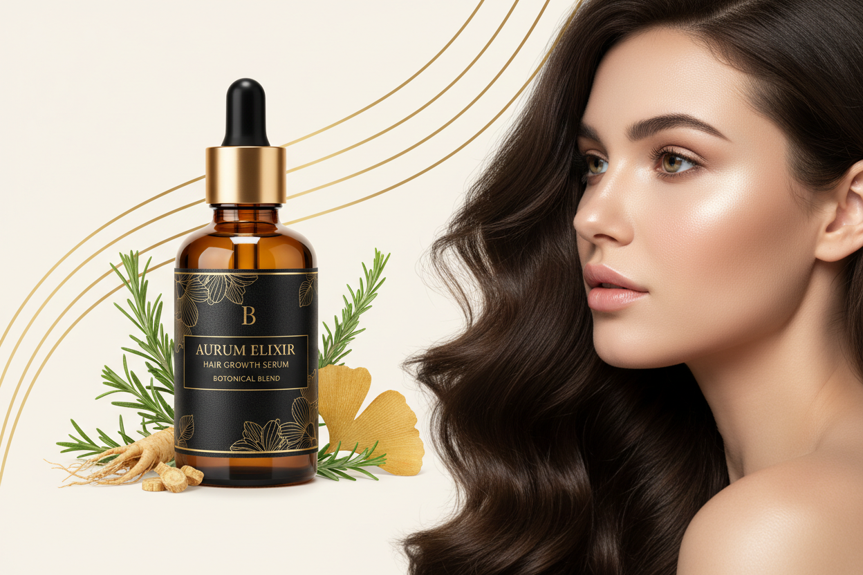 Luxury Hair Growth Serum with Model