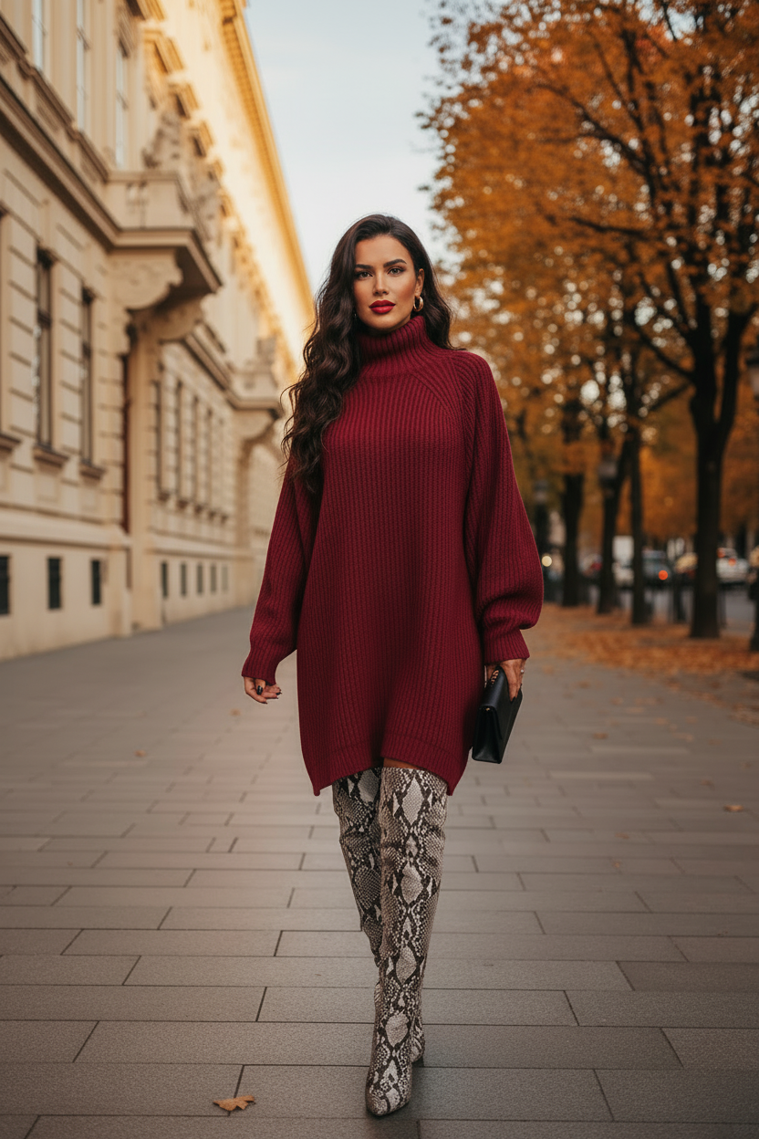Rochie Pulover Burgundy