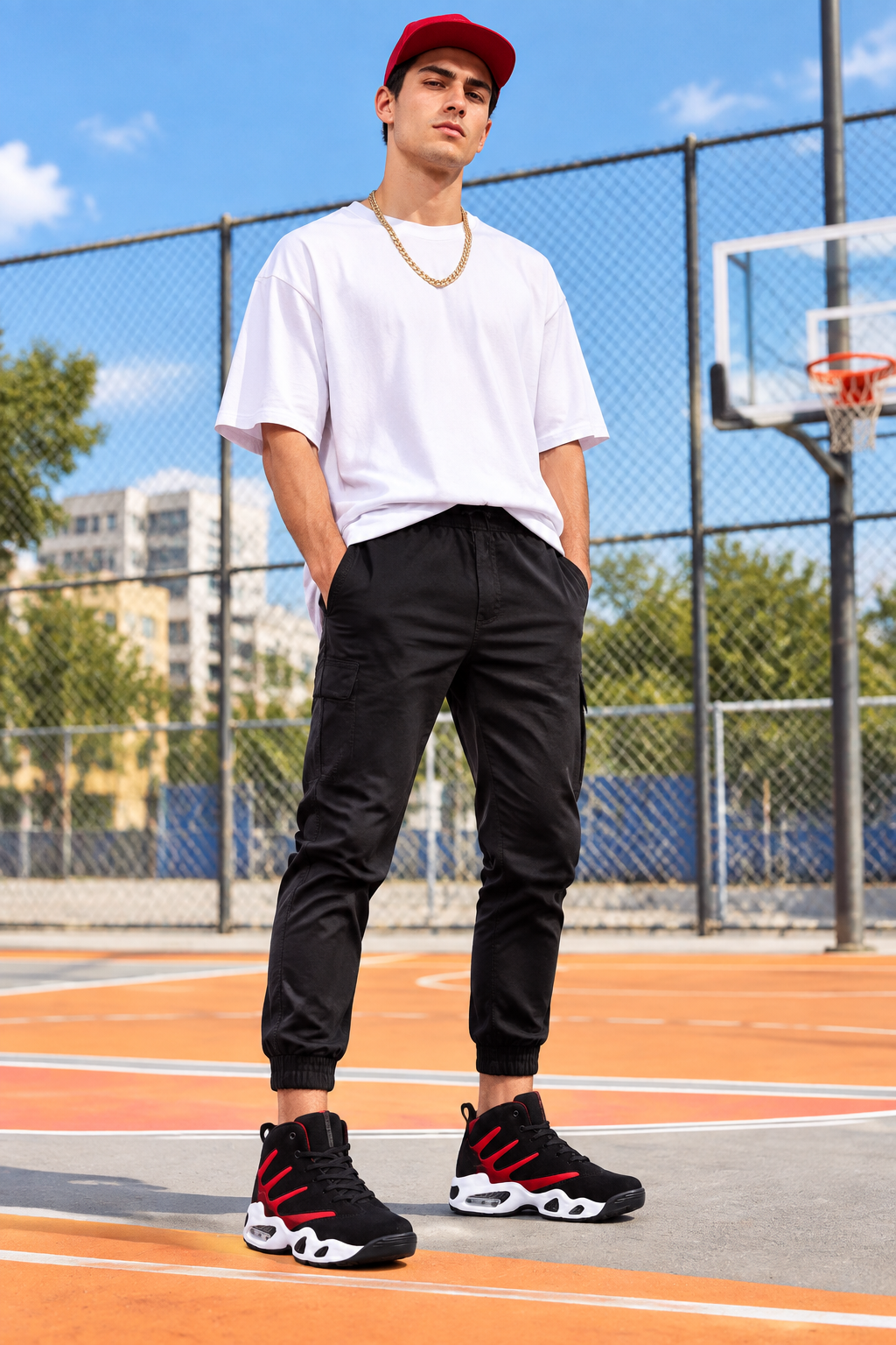 Sneaker Negru Rosu Basketball